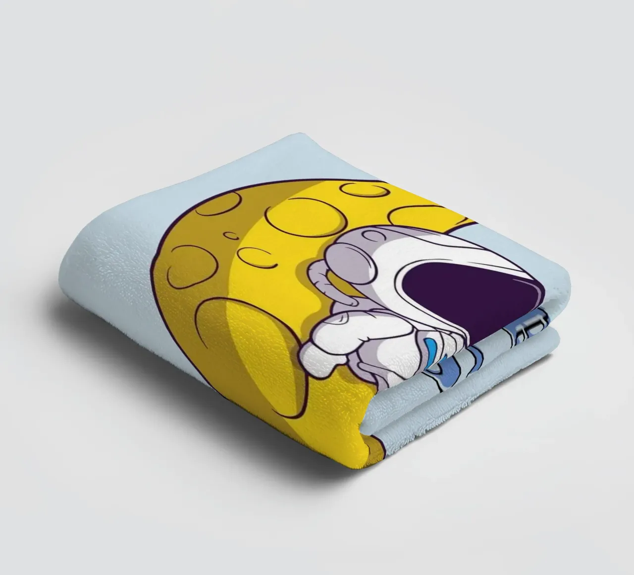 "Need Some Space" Astronaut on Moon - Fun Sci-Fi Art towel by homdeco