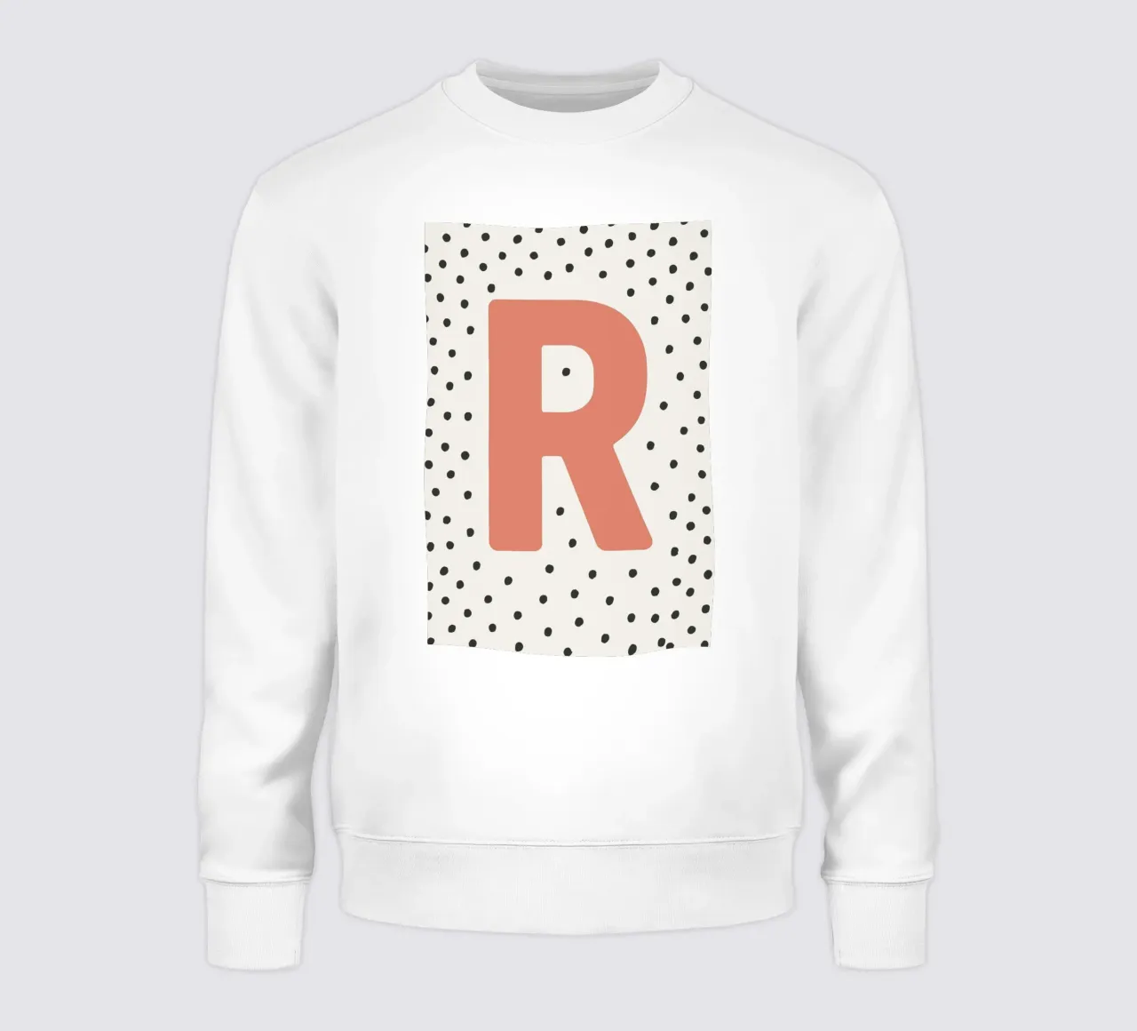 Initiale R auf Punktemuster – Skandinavischer Stil Sweatshirt von KidzStudio