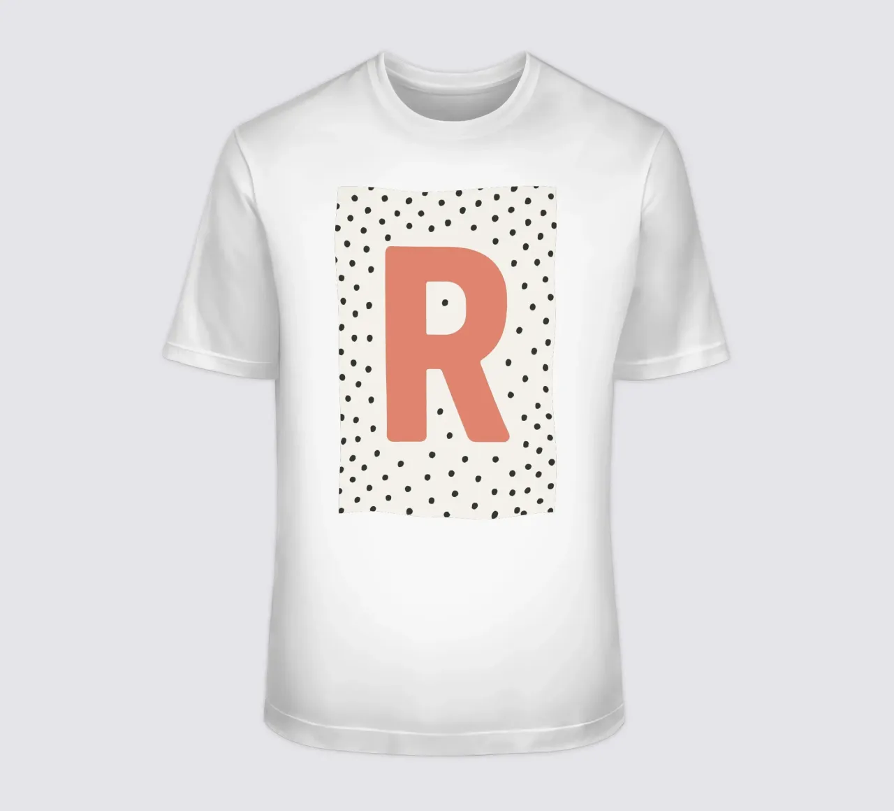 Initial R on dot pattern - Scandinavian style t-shirt by KidzStudio