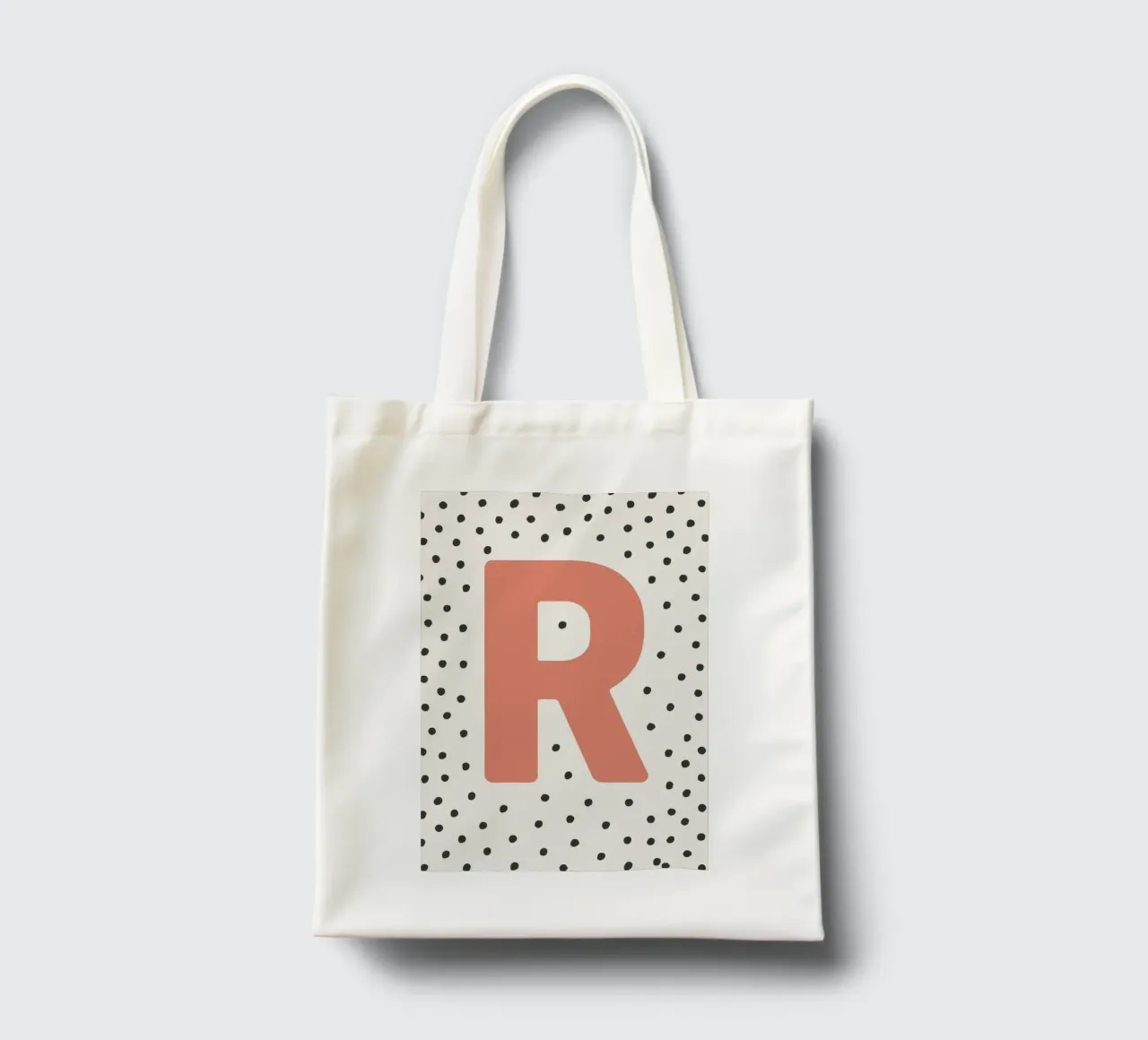 Iniziale R su motivo a pois - Stile scandinavo borsa in juta da KidzStudio