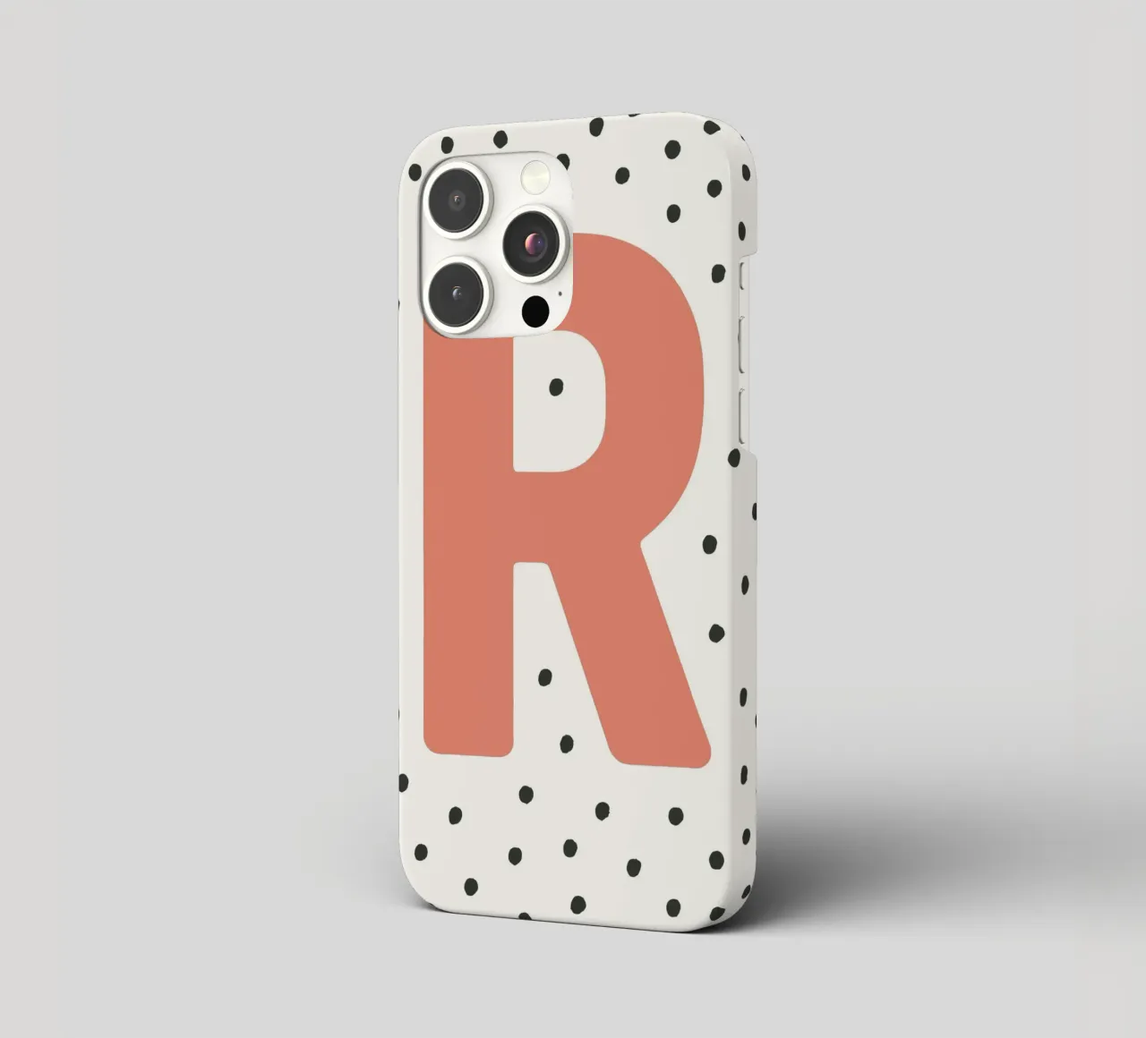 Initial R on dot pattern - Scandinavian style iphone case by KidzStudio