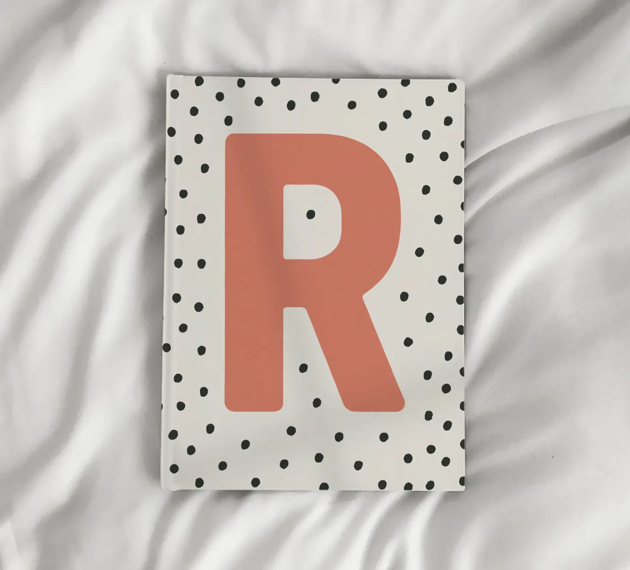 Initial R on dot pattern - Scandinavian style notebook by KidzStudio
