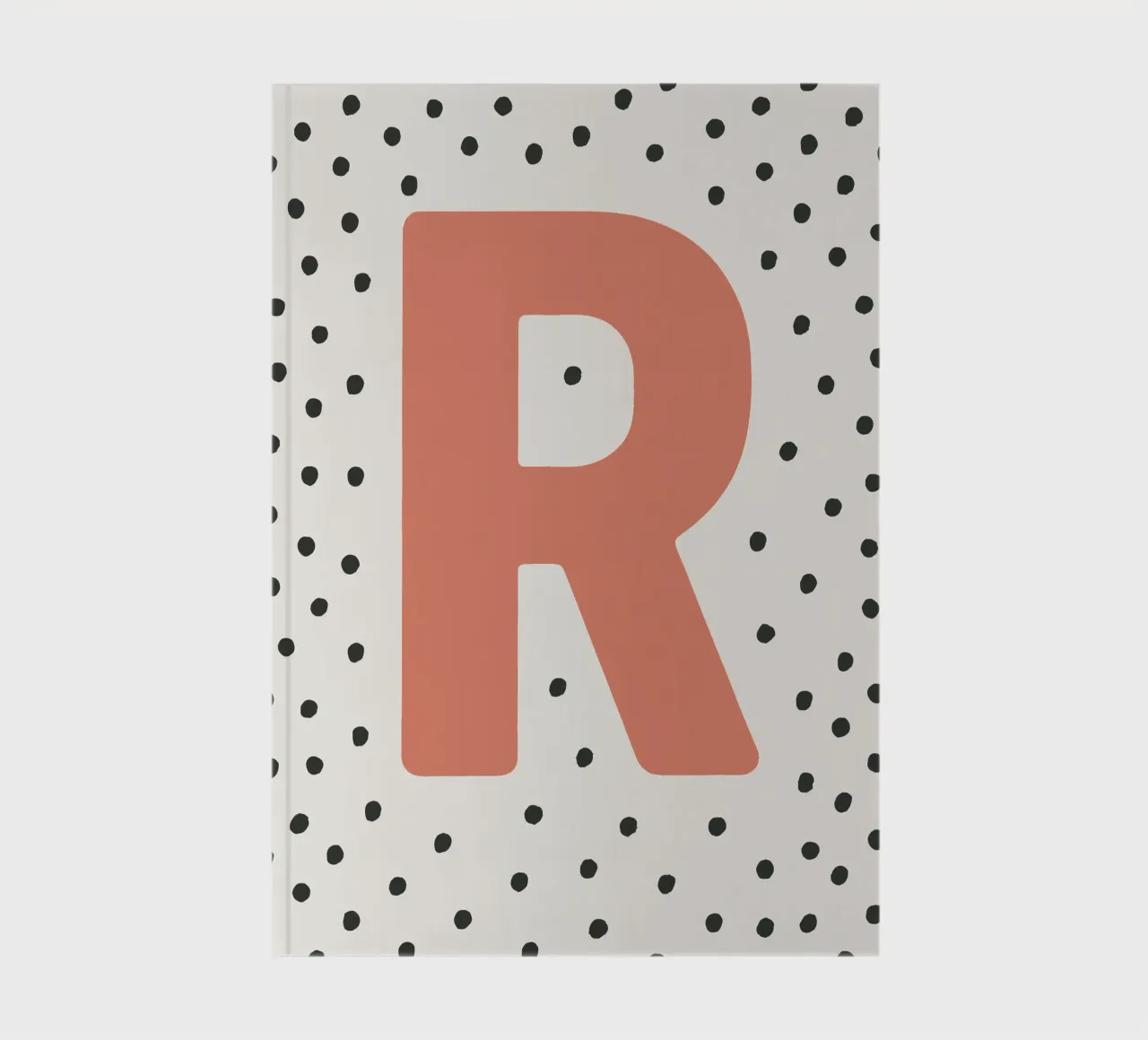Initial R on dot pattern - Scandinavian style notebook by KidzStudio