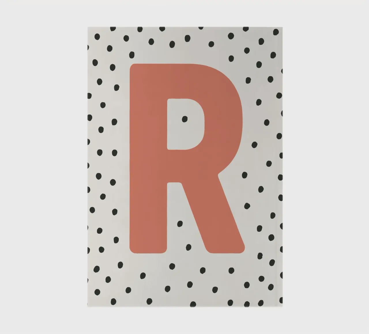 Initial R on dot pattern - Scandinavian style notebook by KidzStudio