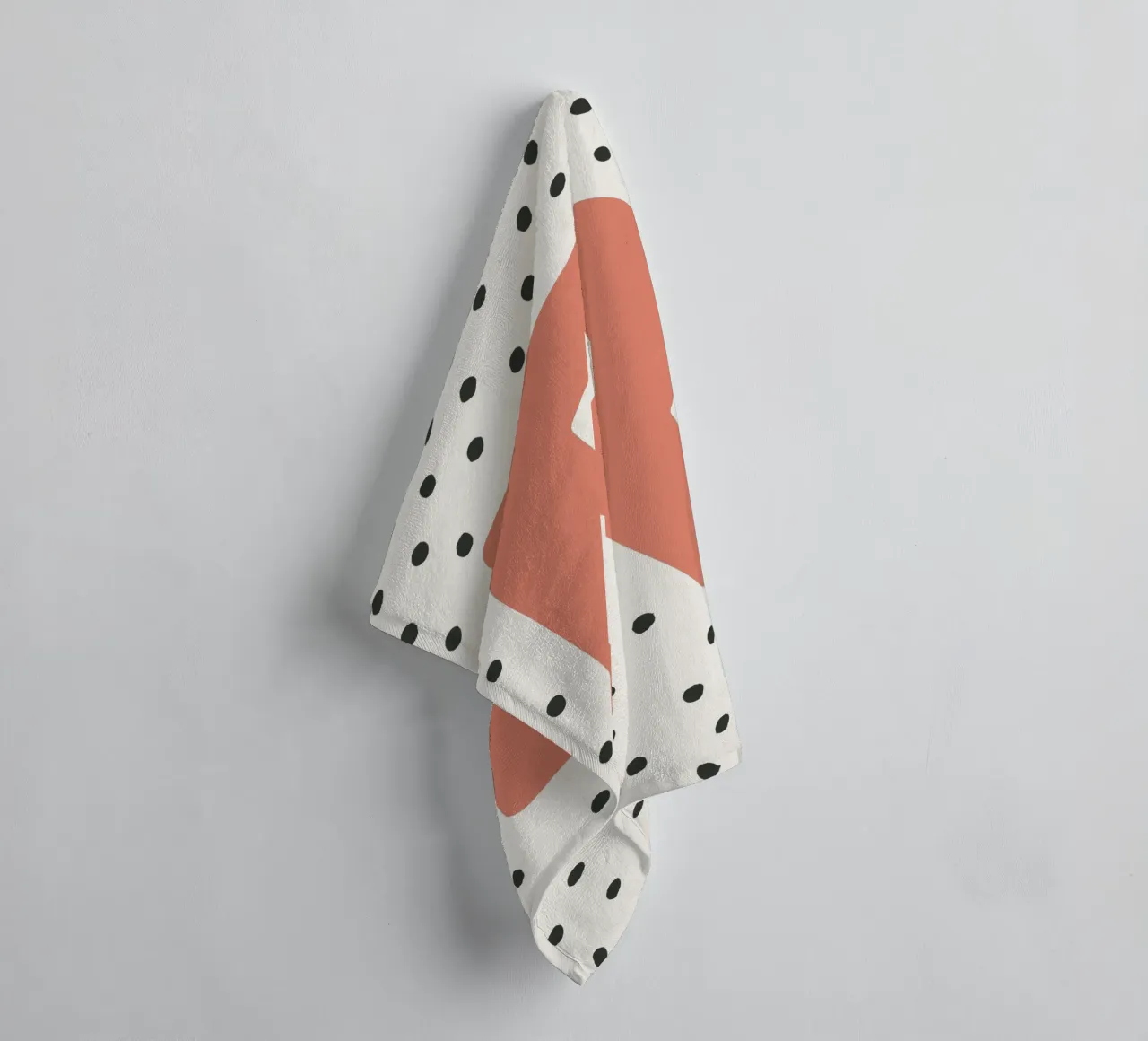 Initial R on dot pattern - Scandinavian style towel by KidzStudio