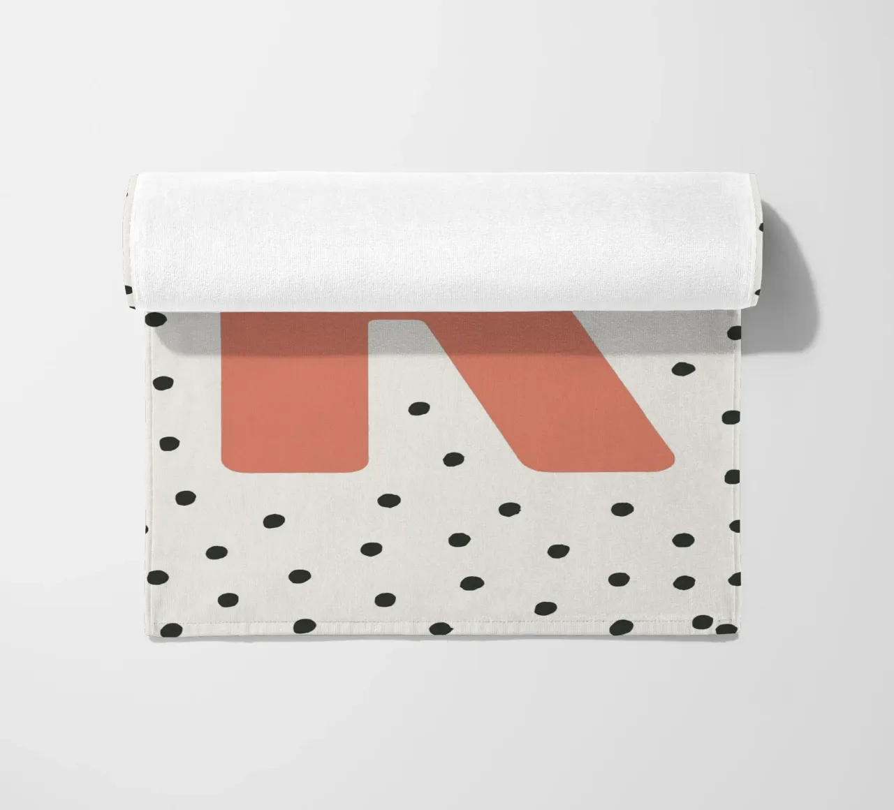 Initial R on dot pattern - Scandinavian style beach towel by KidzStudio