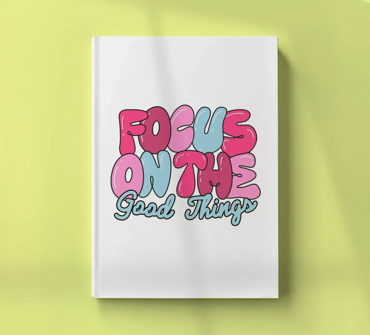"Focus On The Good Things" Retro Pop Art Print notebook by homdeco
