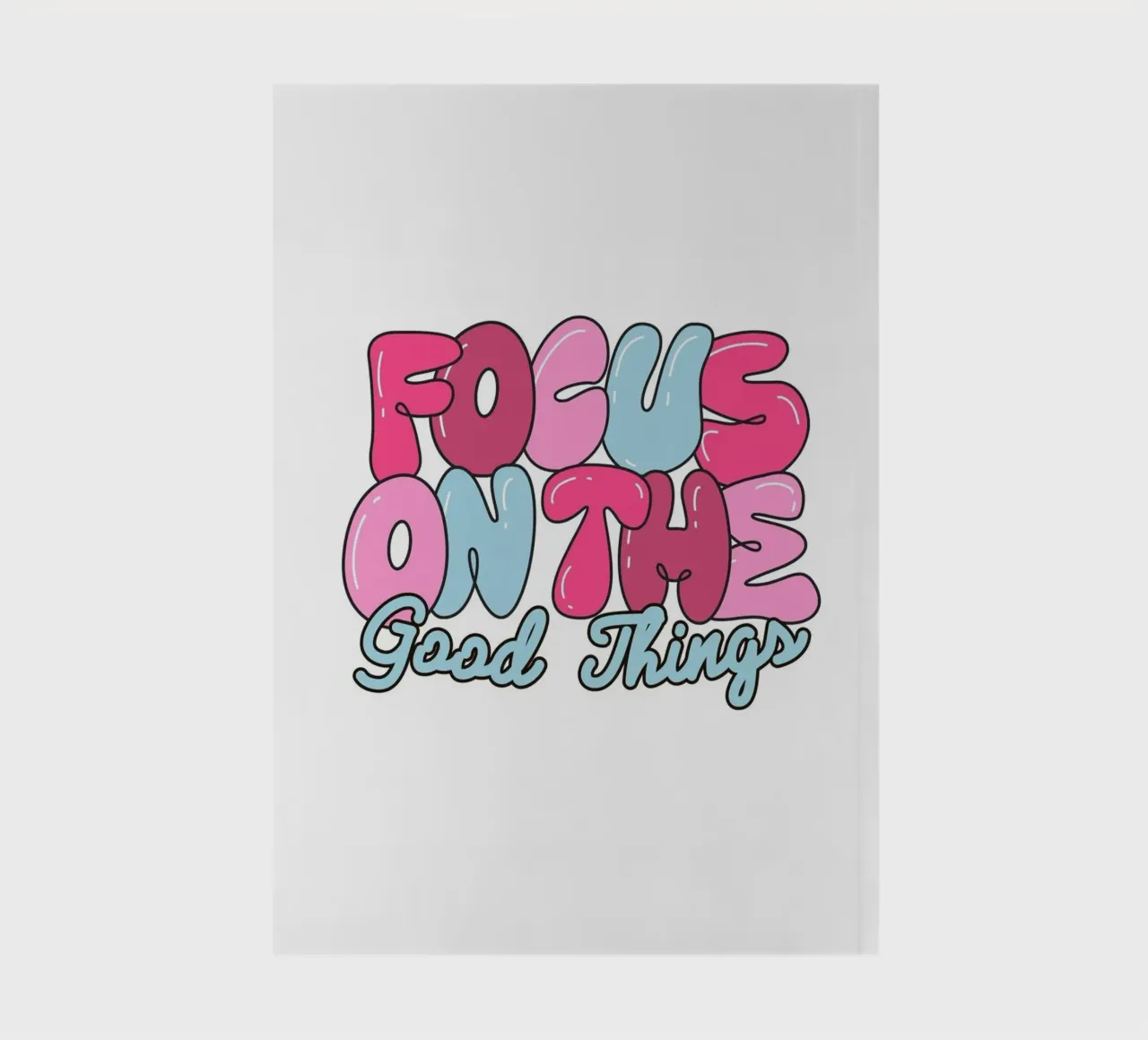 "Focus On The Good Things" Retro Pop Art Print notebook by homdeco