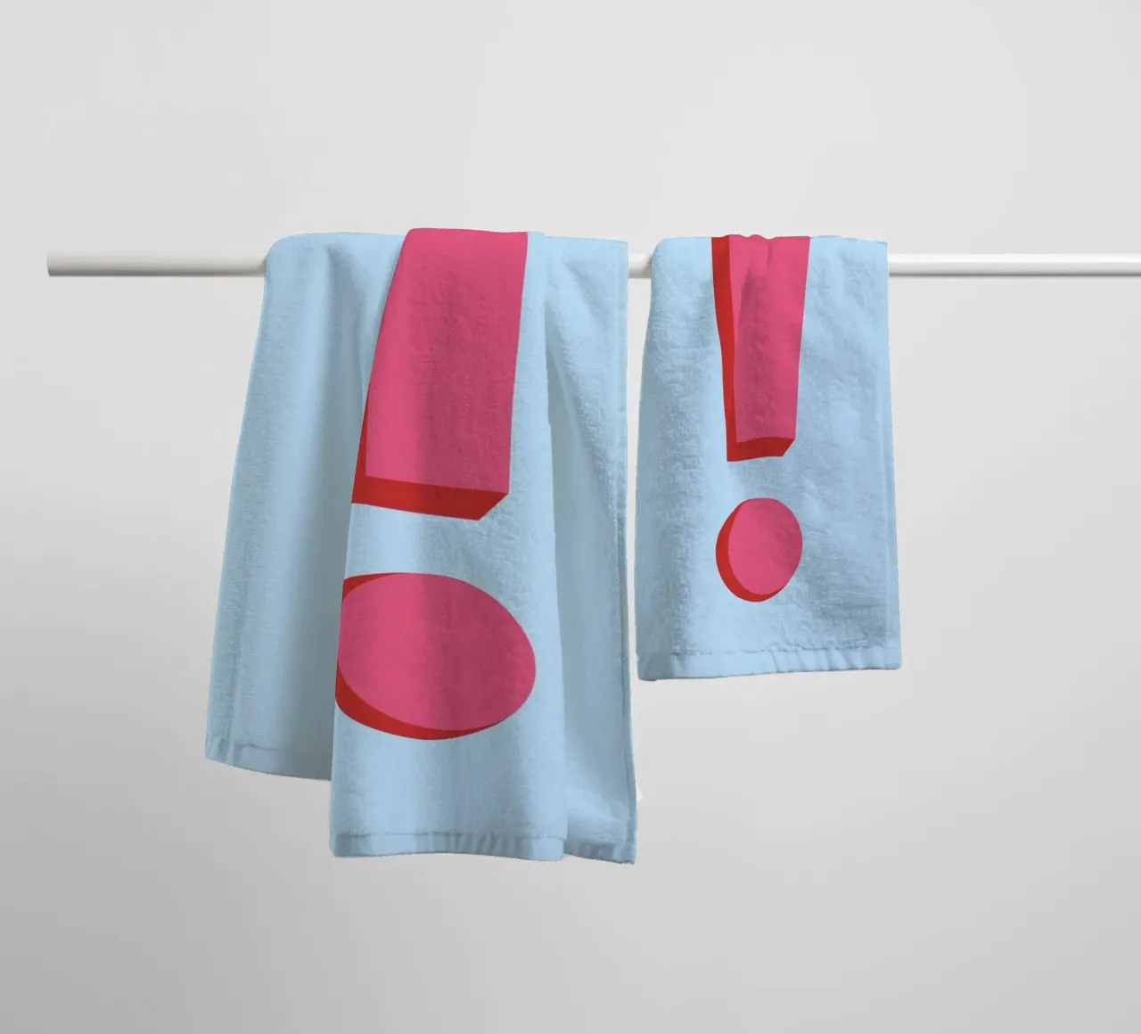 Point d'exclamation rose vif - Déclaration Pop Art serviette de bain de homdeco