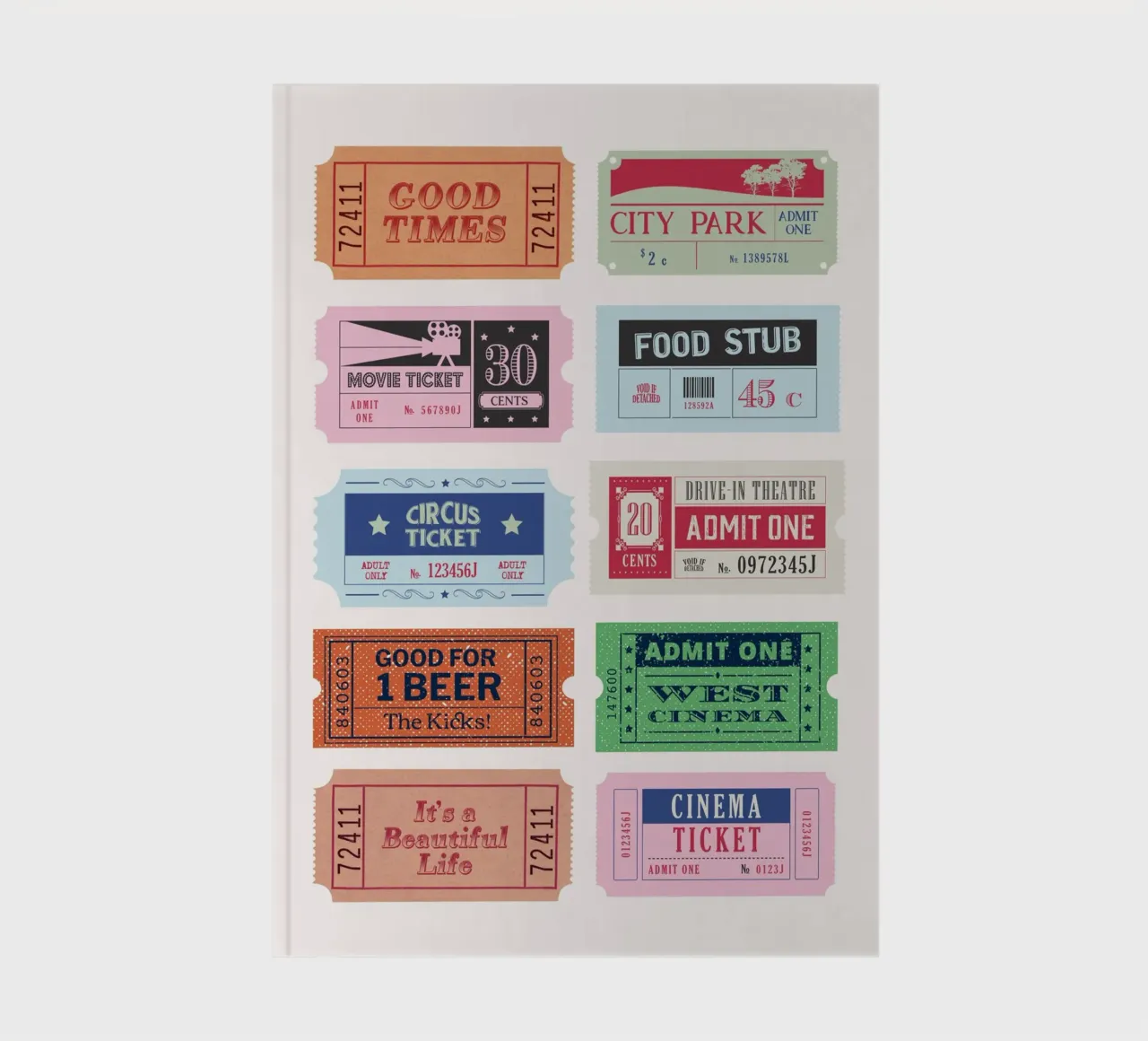 Vintage Tickets Collection - Retro Pop Art Print notebook by homdeco