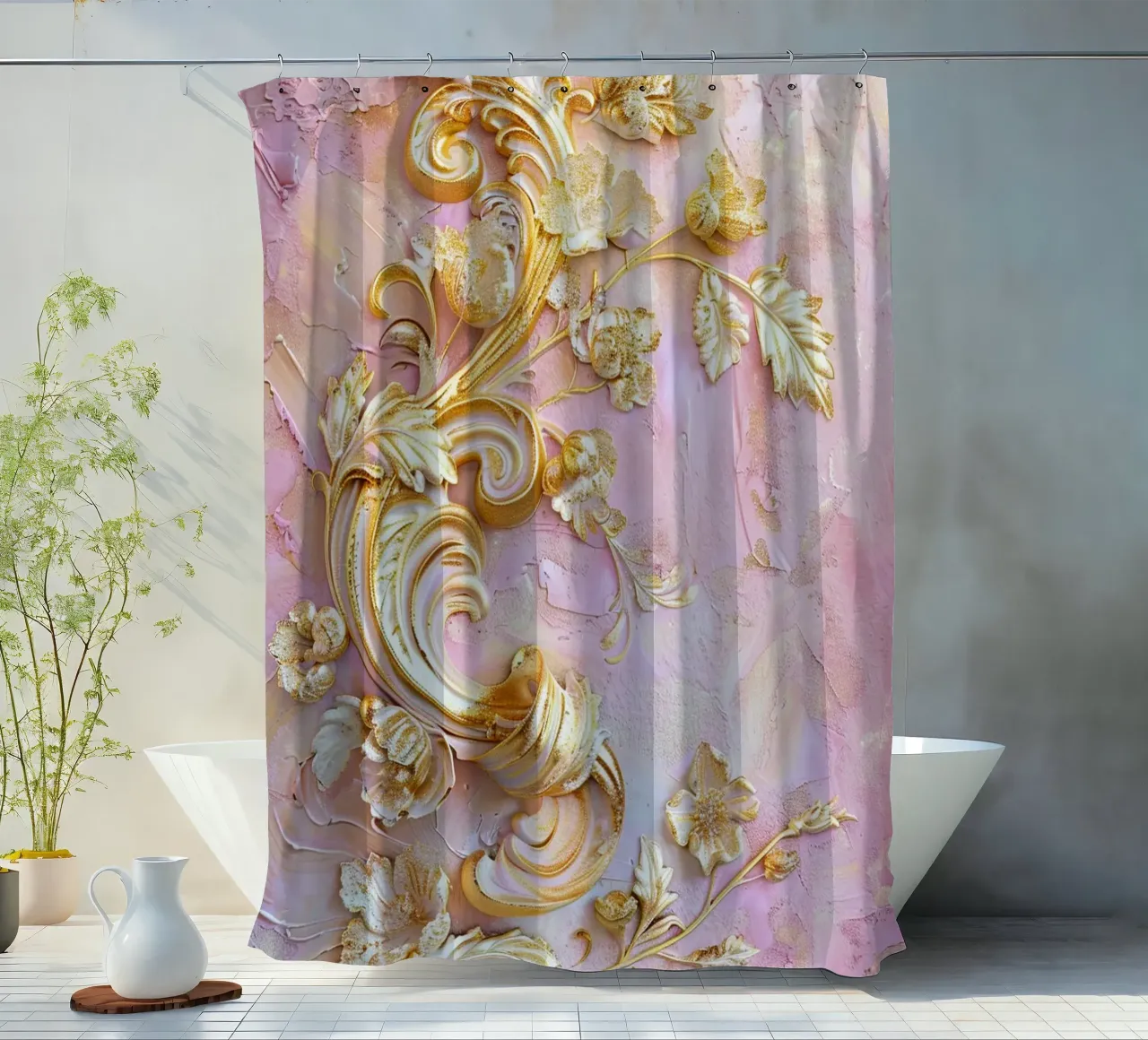 Gilded Reverie tenda da doccia da Mosaic Dialogue