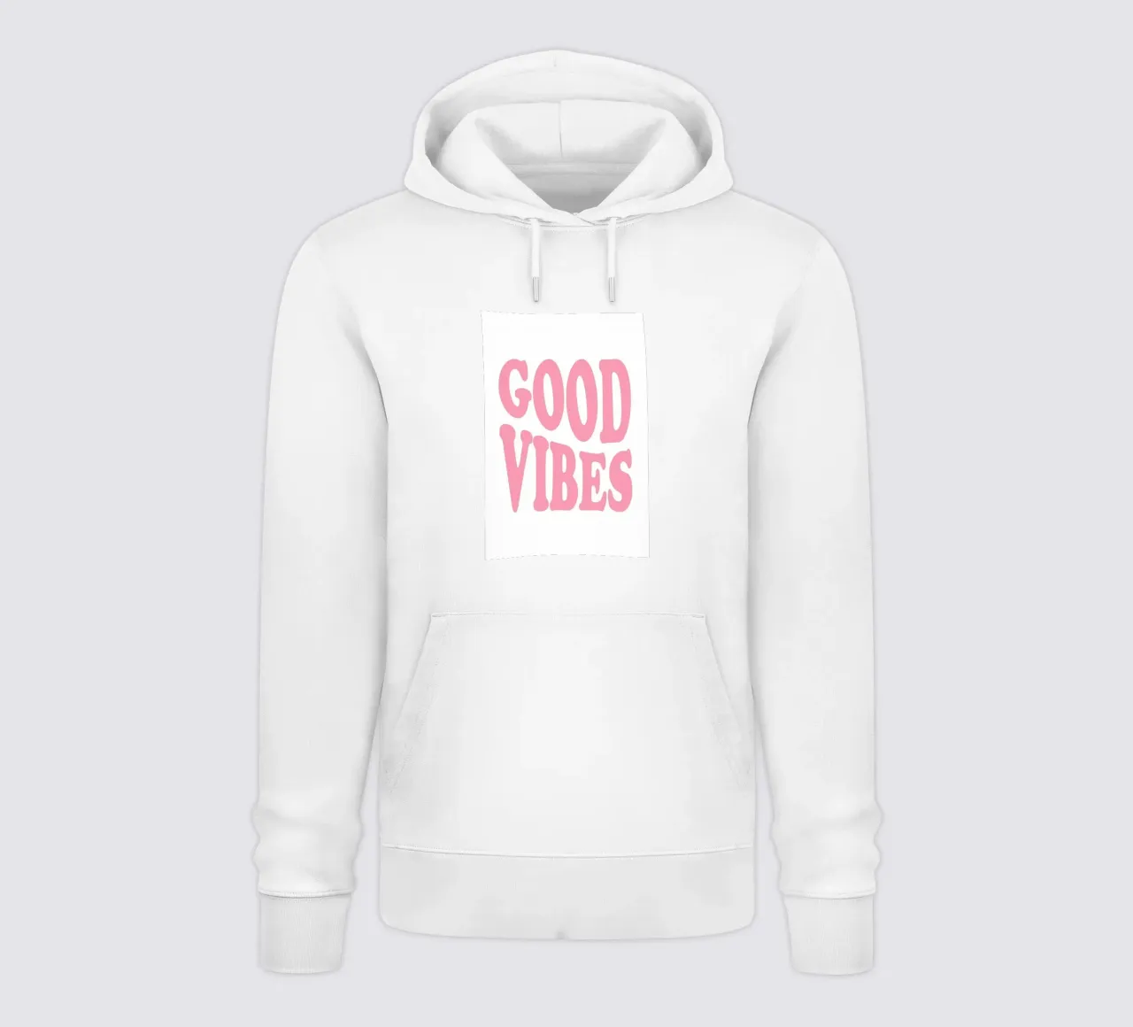GOOD VIBES - Pink Retro Bubble Font Art Print felpa con cappuccio da homdeco