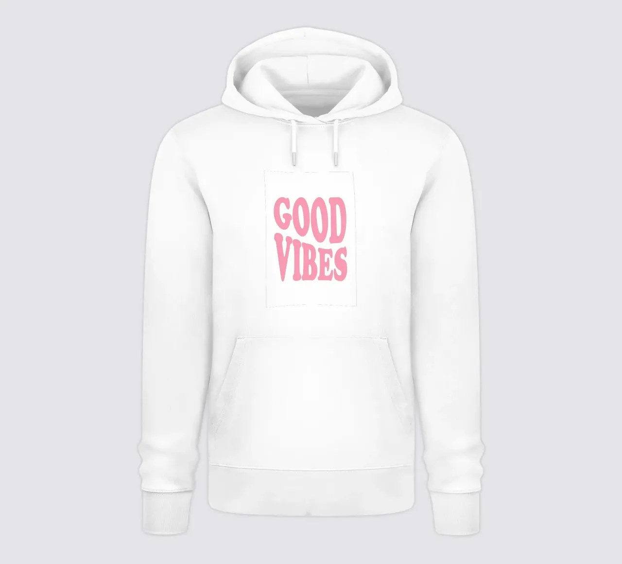 GOOD VIBES - Rosa Retro Bubble Font Art Print sudadera con capucha de homdeco