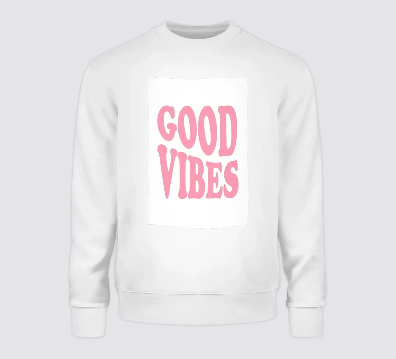 GOOD VIBES - Pink Retro Bubble Font Art Print felpa da homdeco