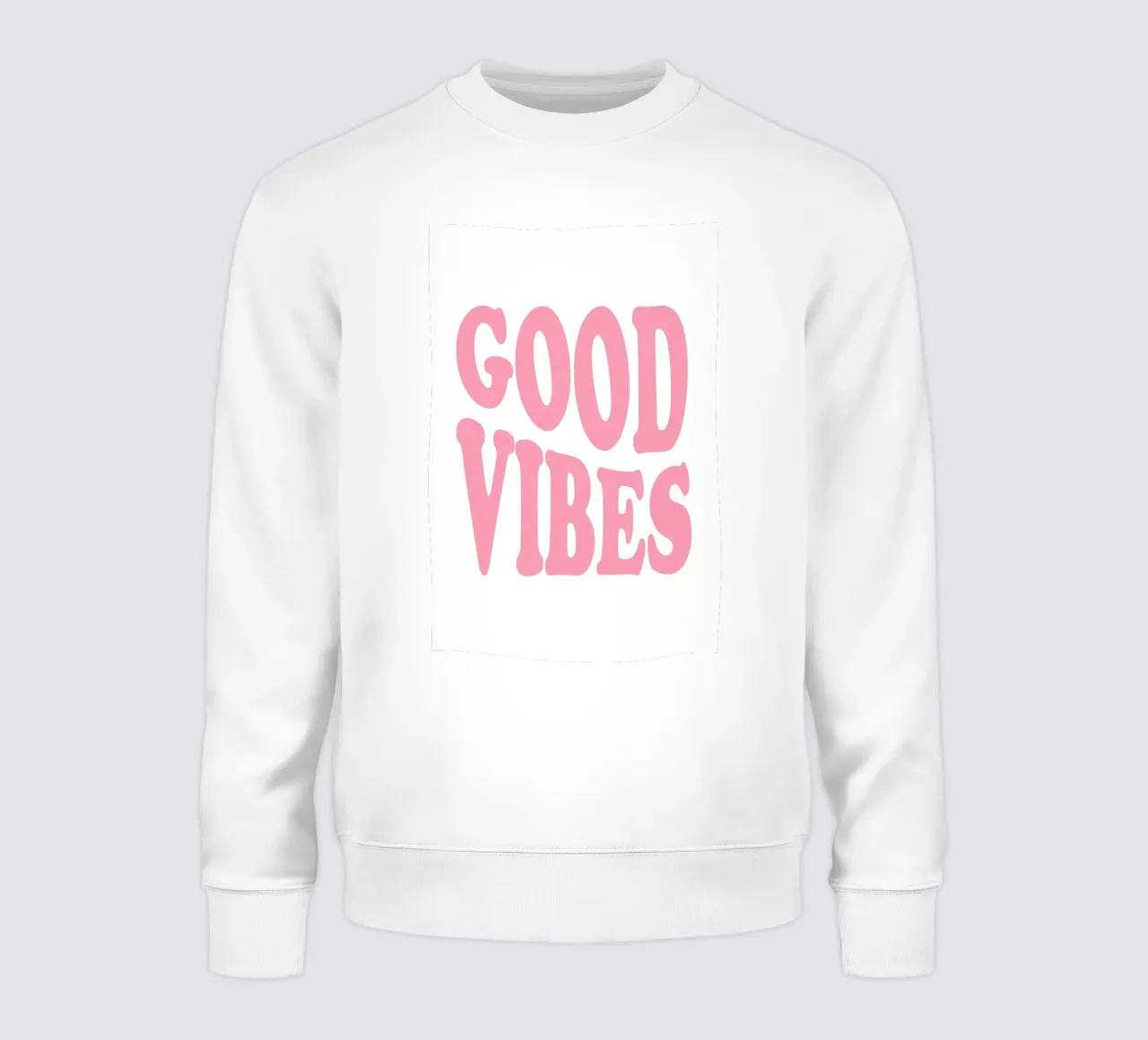 GOOD VIBES - Rosa Retro Bubble Font Kunstdruck Sweatshirt von homdeco