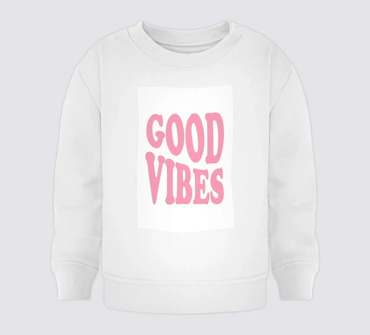 GOOD VIBES - Pink Retro Bubble Font Art Print felpa neonato da homdeco