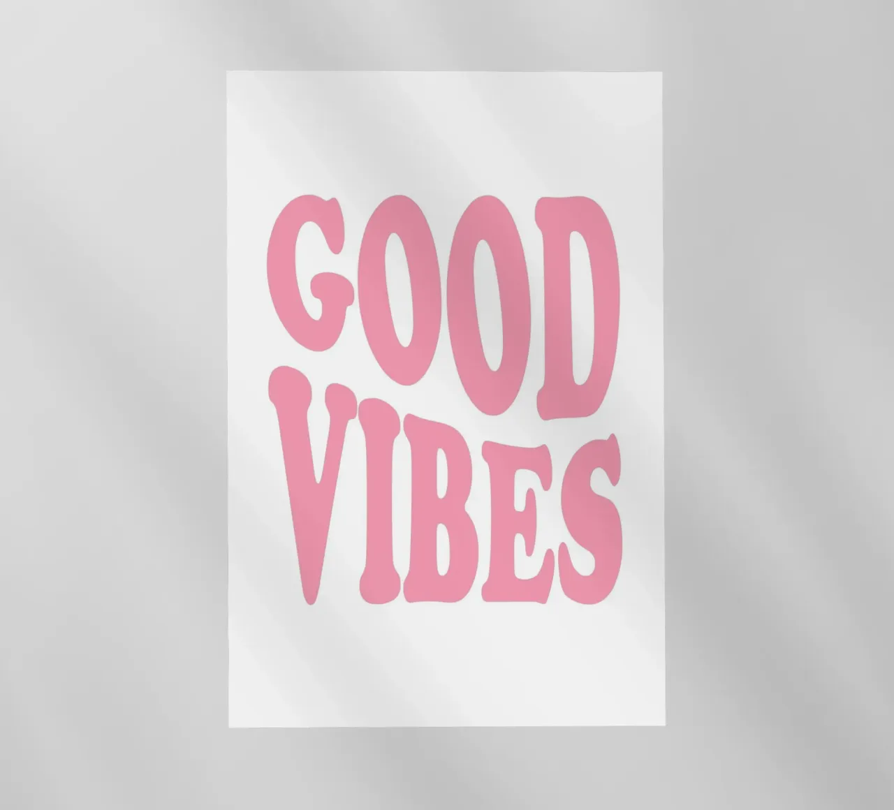 GOOD VIBES - Pink Retro Bubble Font Art Print pellicola backlit da homdeco
