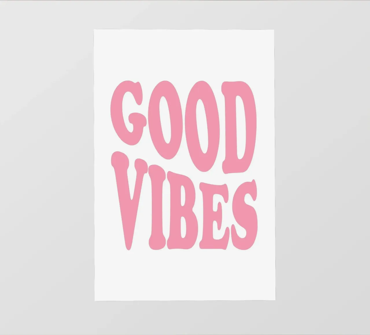 GOOD VIBES - Pink Retro Bubble Font Art Print pellicola backlit da homdeco