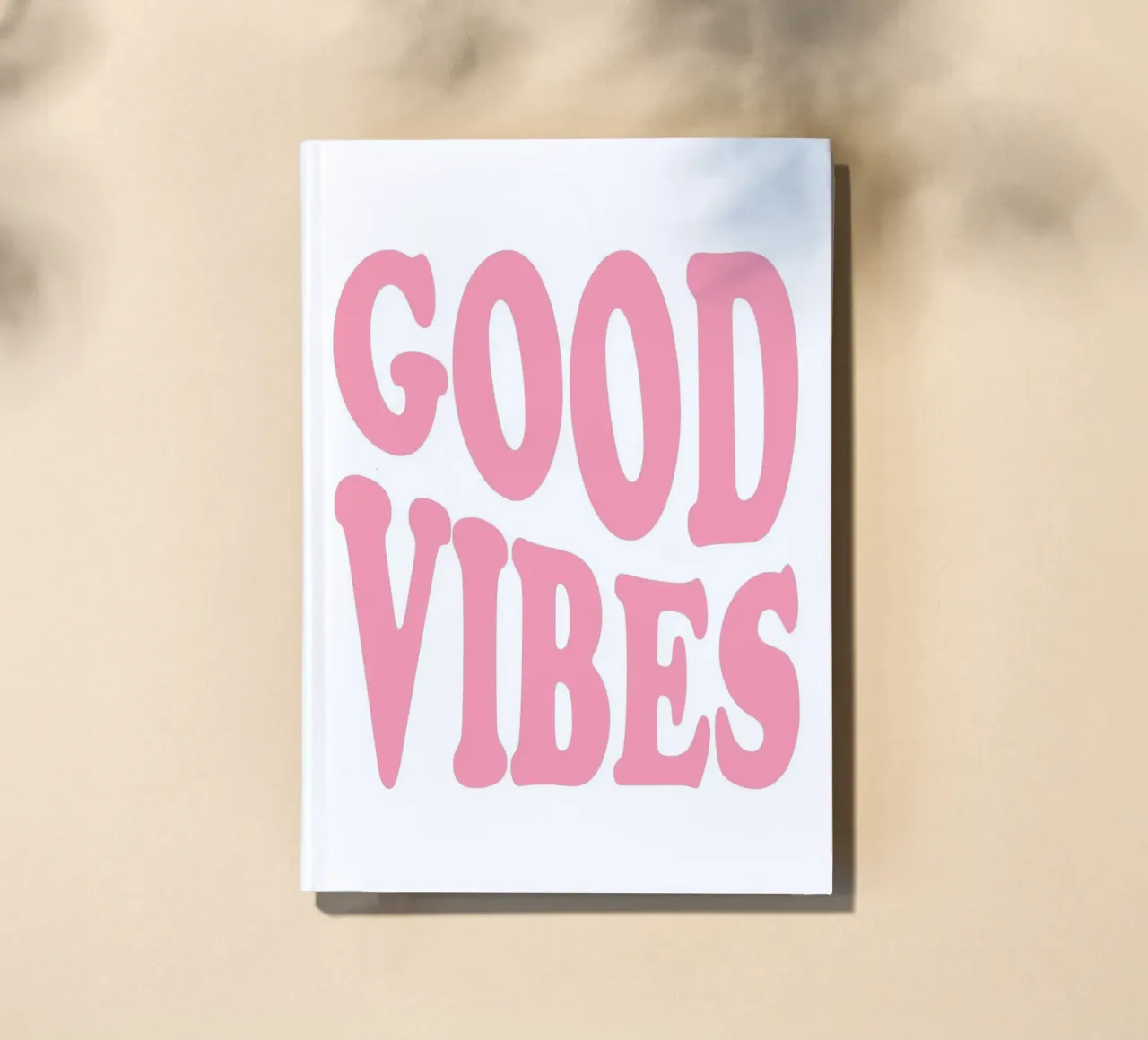GOOD VIBES - Pink Retro Bubble Font Art Print notebook by homdeco