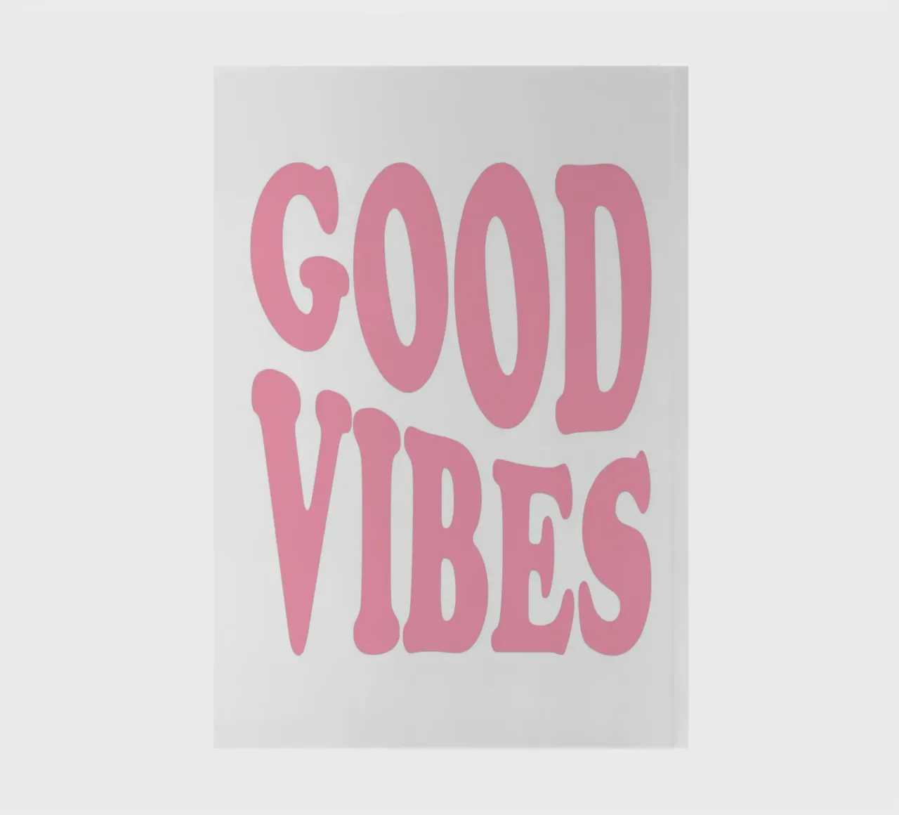 GOOD VIBES - Pink Retro Bubble Font Art Print notebook by homdeco