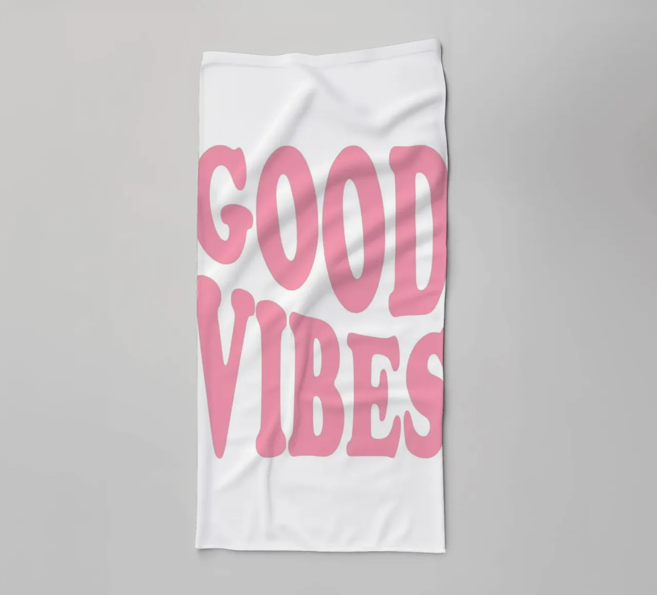 GOOD VIBES - Pink Retro Bubble Font Art Print asciugamano da bagno da homdeco
