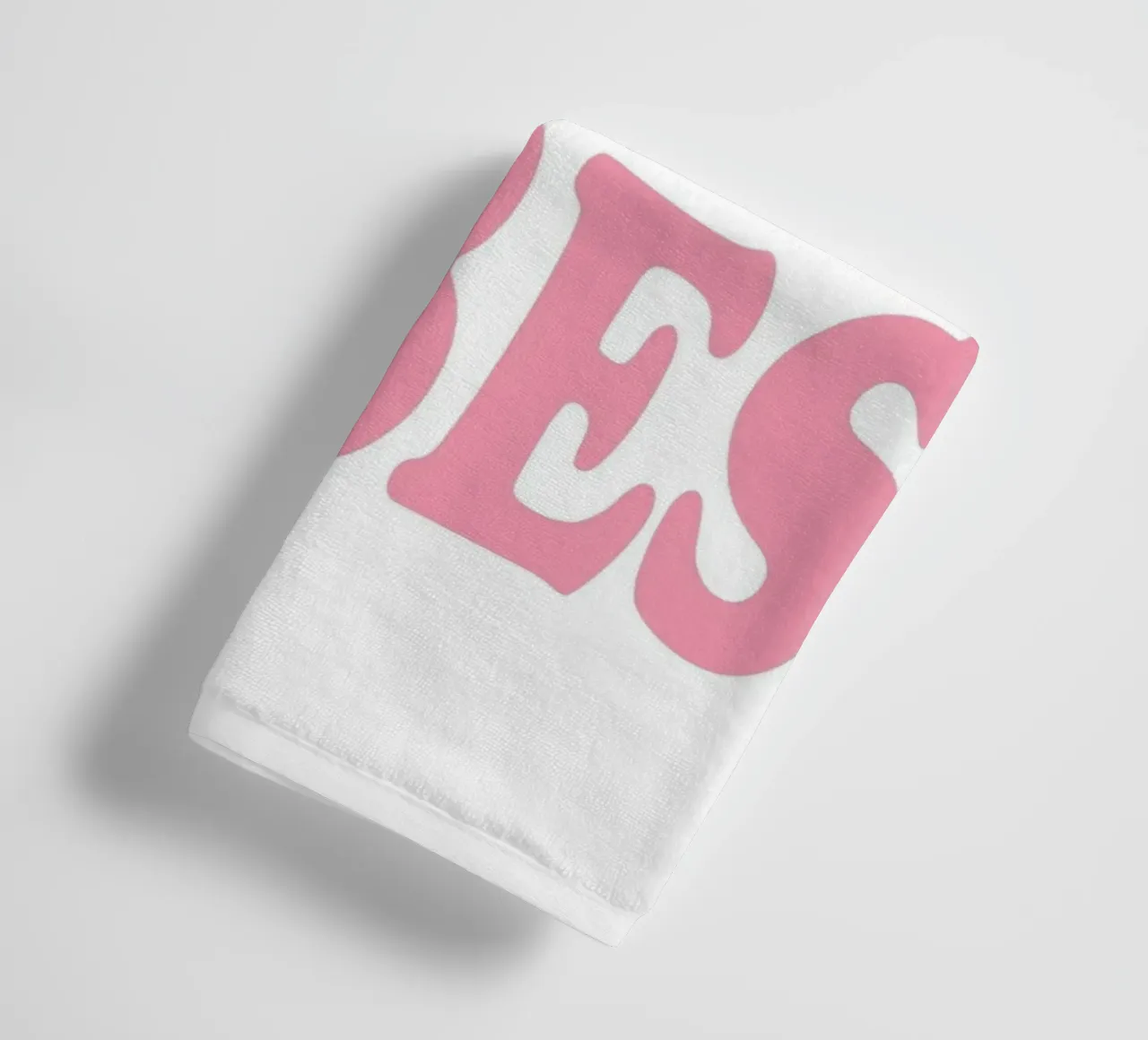 GOOD VIBES - Rosa Retro Bubble Font Kunstdruck Handtuch von homdeco