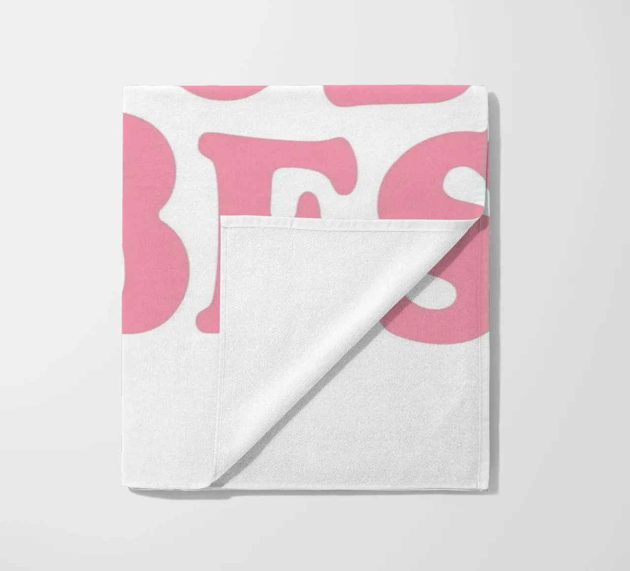 GOOD VIBES - Pink Retro Bubble Font Art Print telo mare da homdeco