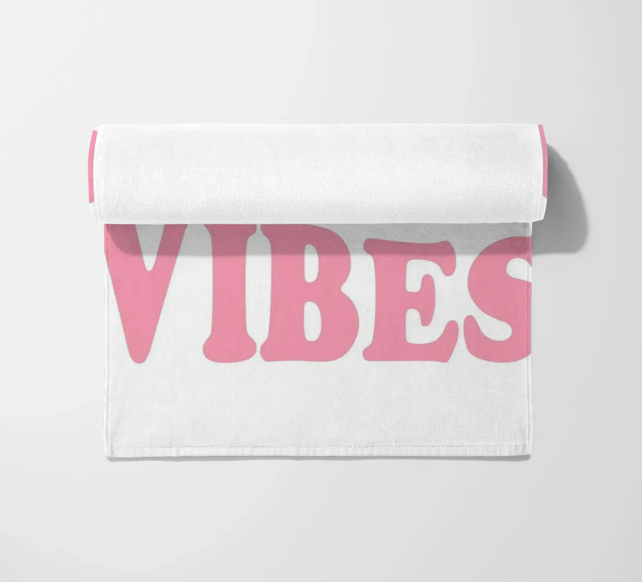 GOOD VIBES - Pink Retro Bubble Font Art Print telo mare da homdeco