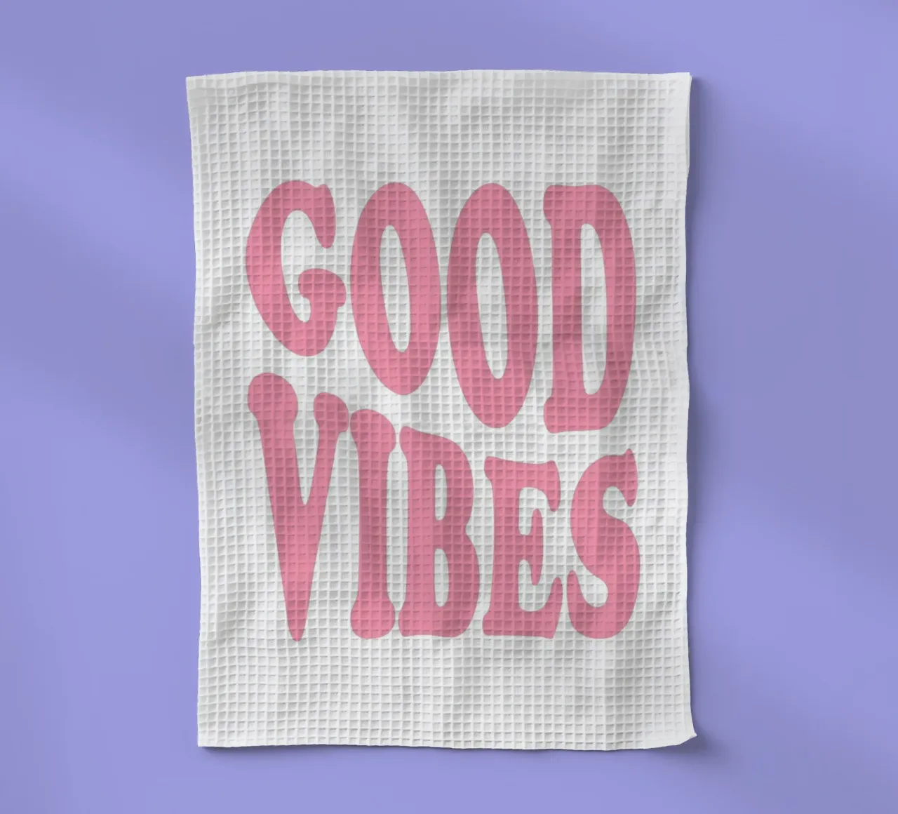 GOOD VIBES - Pink Retro Bubble Font Art Print canovaccio da cucina da homdeco