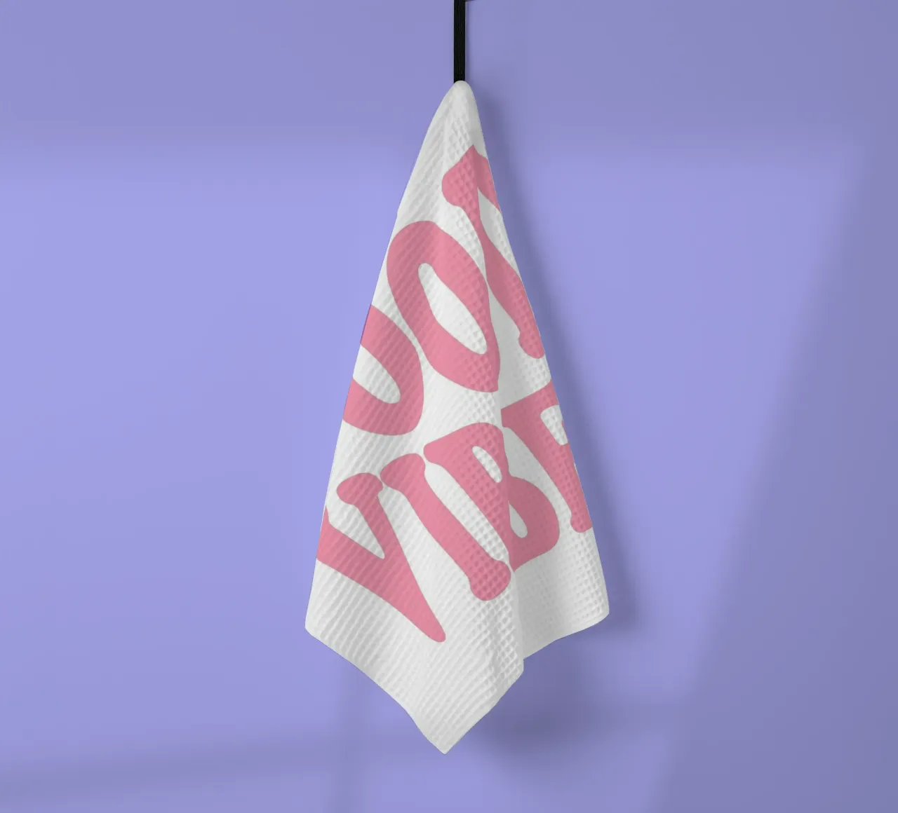 GOOD VIBES - Pink Retro Bubble Font Art Print canovaccio da cucina da homdeco