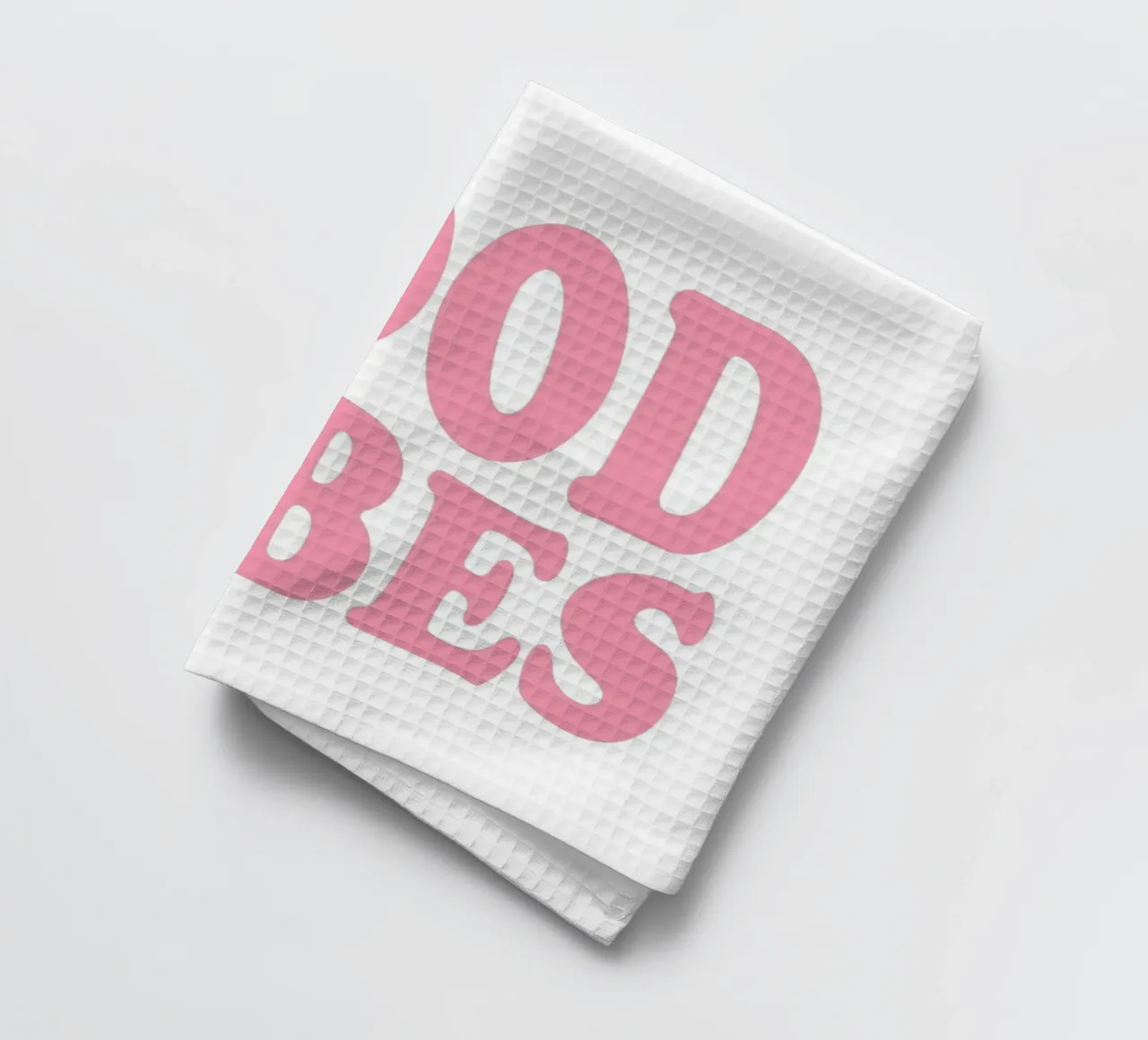 GOOD VIBES - Pink Retro Bubble Font Art Print canovaccio da cucina da homdeco