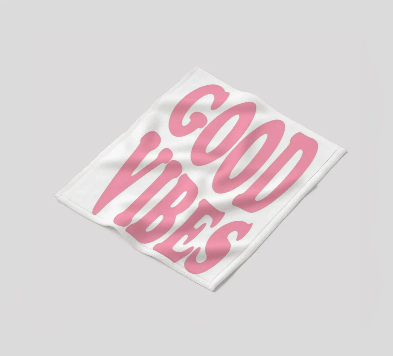 GOOD VIBES - Rosa Retro Bubble Font Kunstdruck Fleecedecke von homdeco