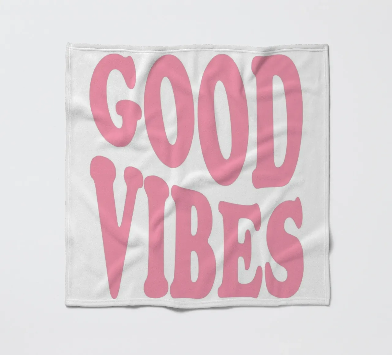 GOOD VIBES - Rosa Retro Bubble Font Kunstdruck Fleecedecke von homdeco