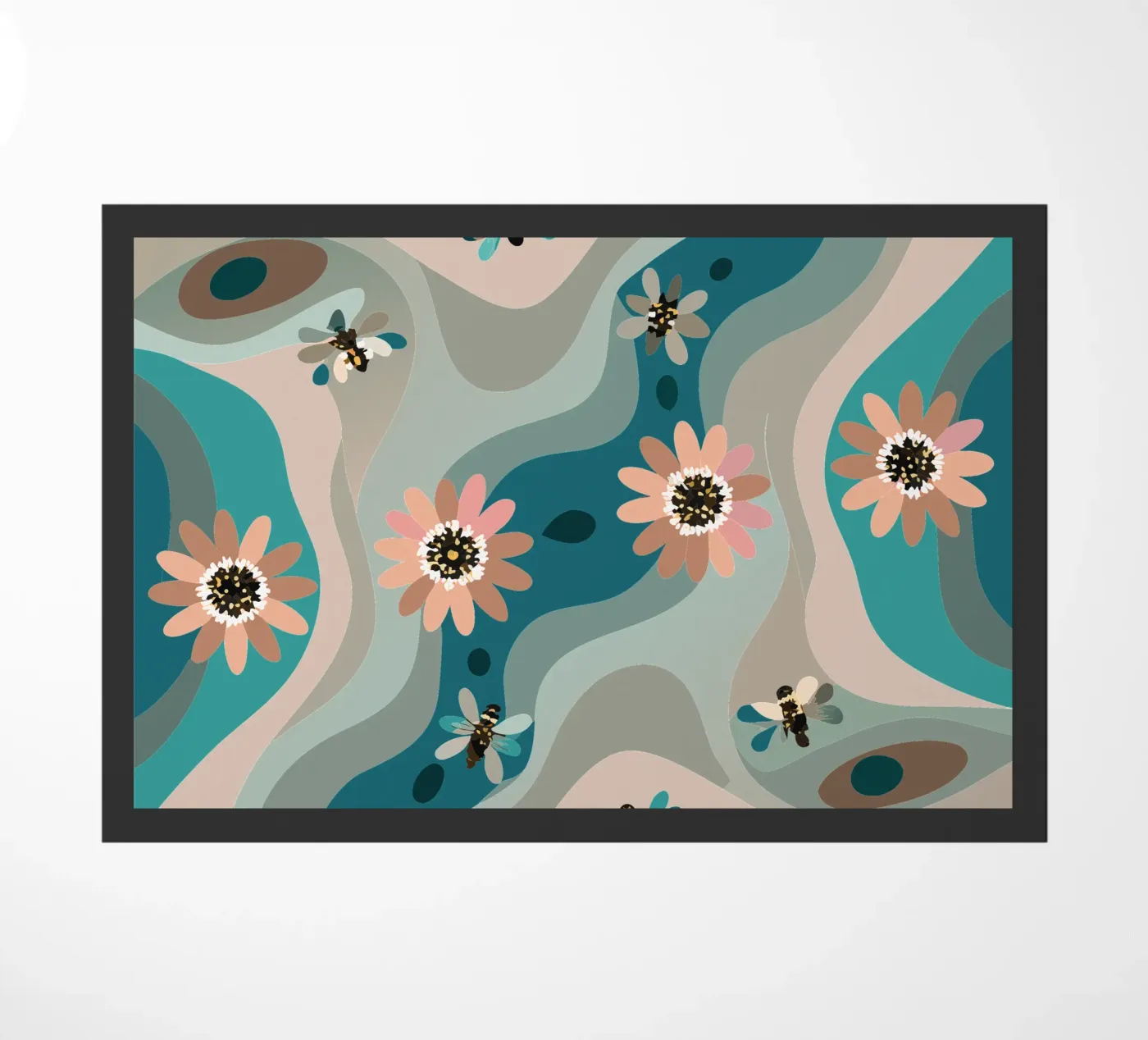 Abstract Flower Pattern doormat by HAPPY SHOP