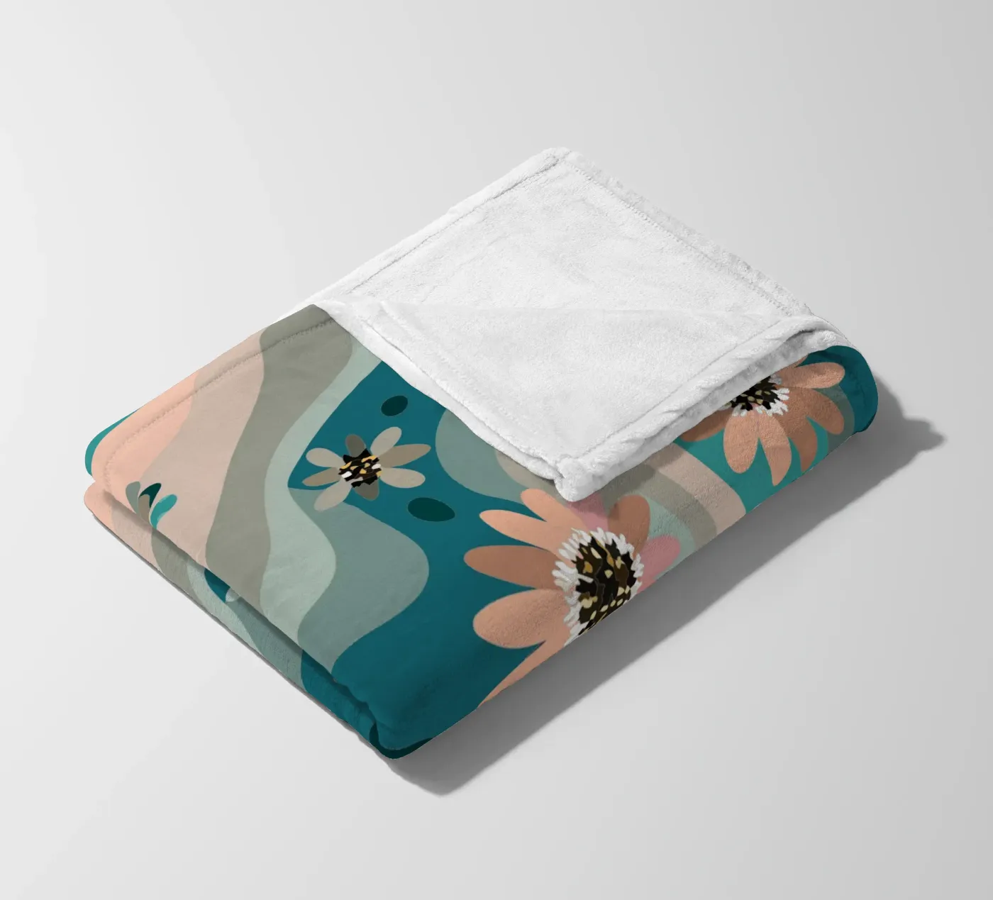 Abstract Flower Pattern fleece blanket by HAPPY SHOP