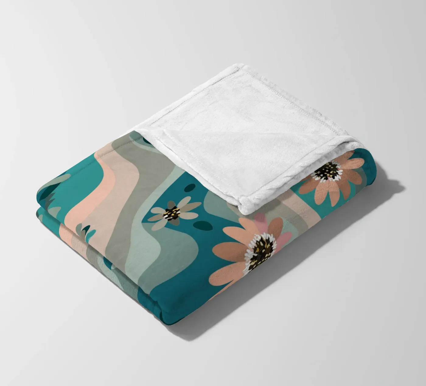 Abstract Flower Pattern fleece blanket by HAPPY SHOP