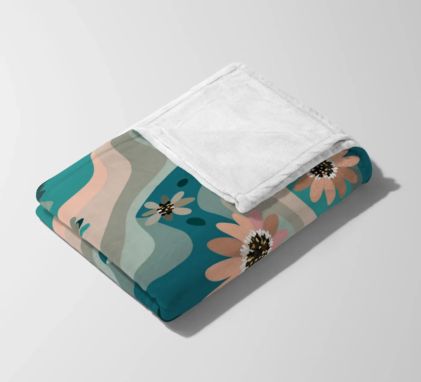 Abstract Flower Pattern fleece blanket by HAPPY SHOP