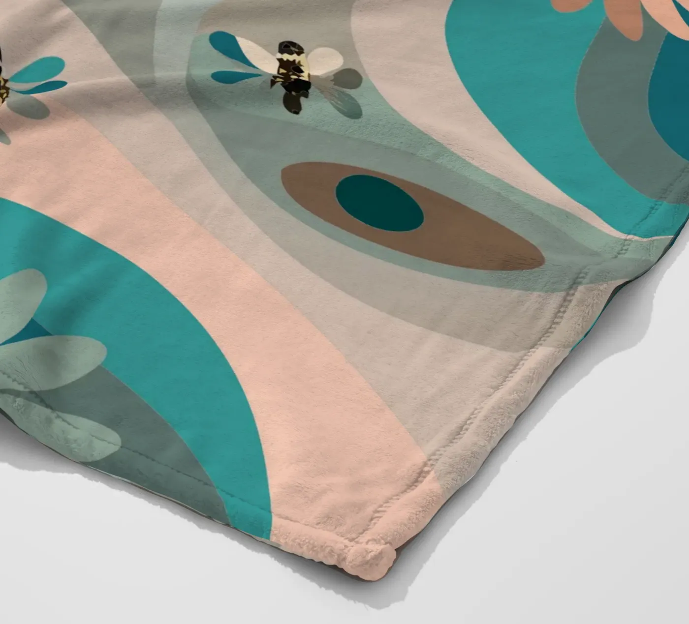 Abstract Flower Pattern fleece blanket by HAPPY SHOP