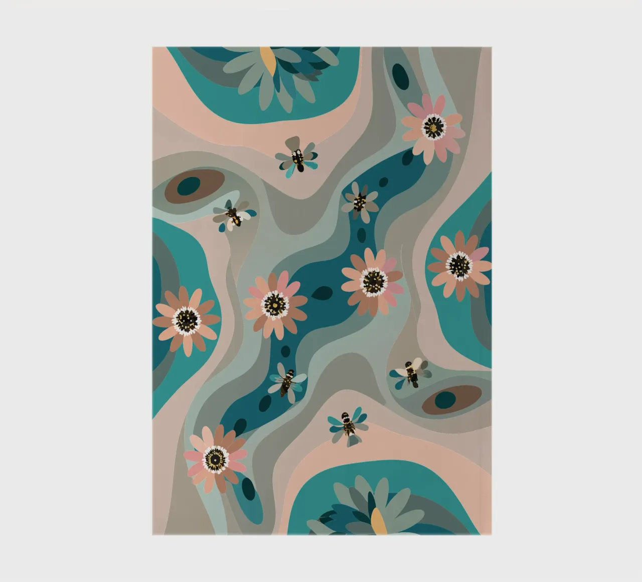 Abstract Flower Pattern notebook by HAPPY SHOP