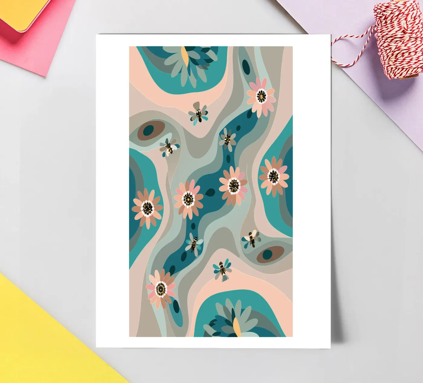 Abstract Flower Pattern sticker sheet by HAPPY SHOP