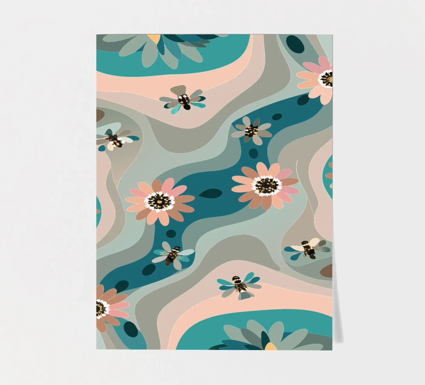 Abstract Flower Pattern sticker sheet by HAPPY SHOP