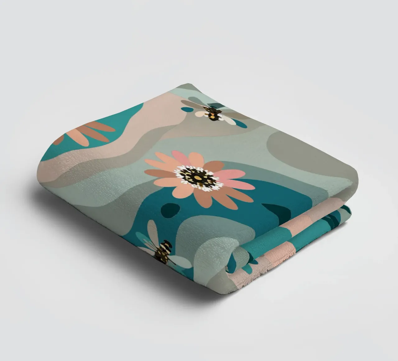 Abstract Flower Pattern towel by HAPPY SHOP