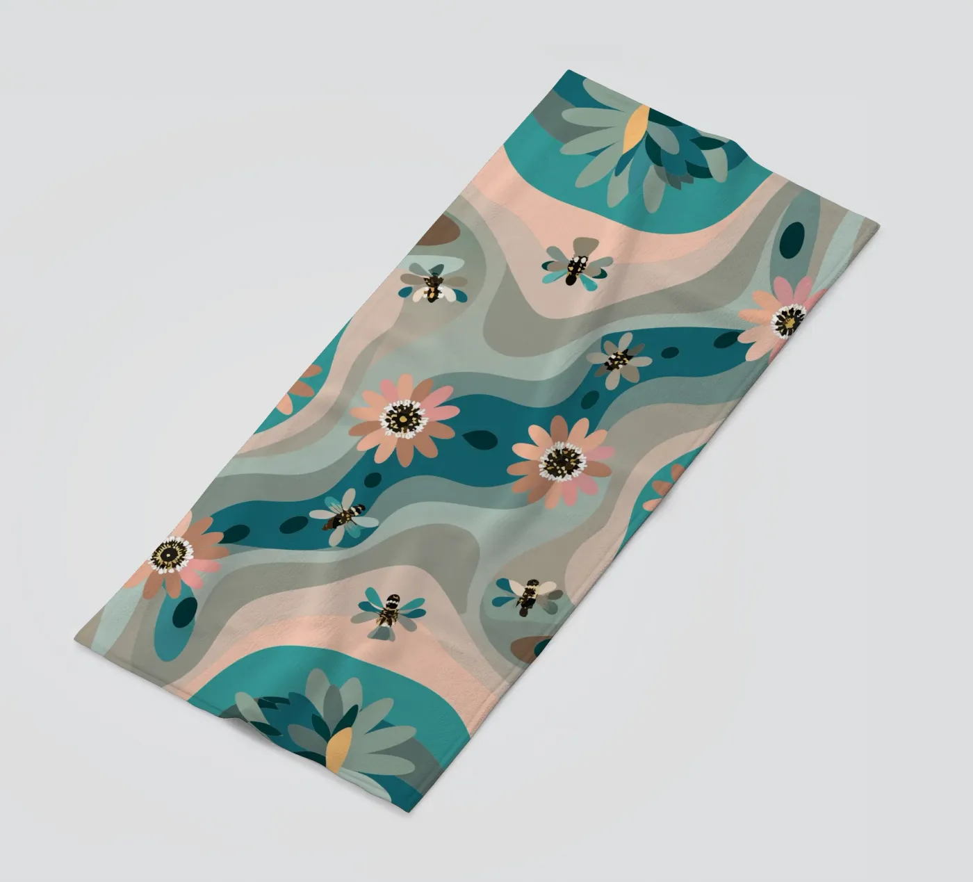 Abstract Flower Pattern beach towel by HAPPY SHOP