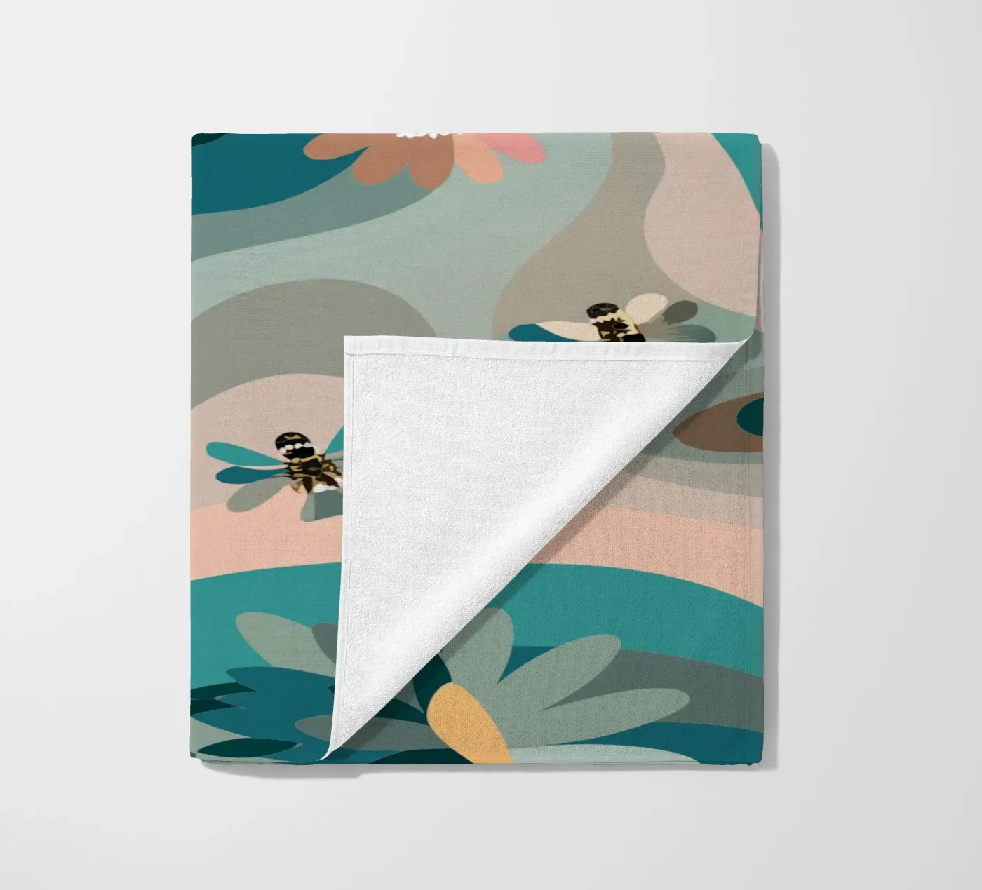 Abstract Flower Pattern beach towel by HAPPY SHOP