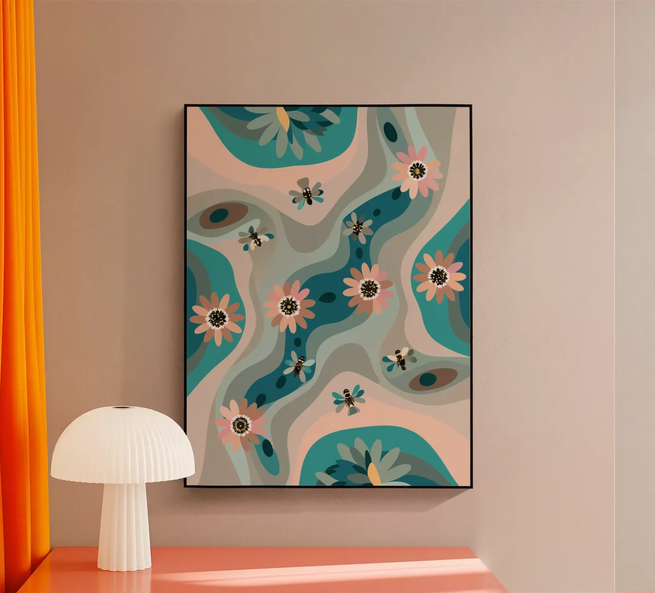 Abstract Flower Pattern plexiglass da HAPPY SHOP