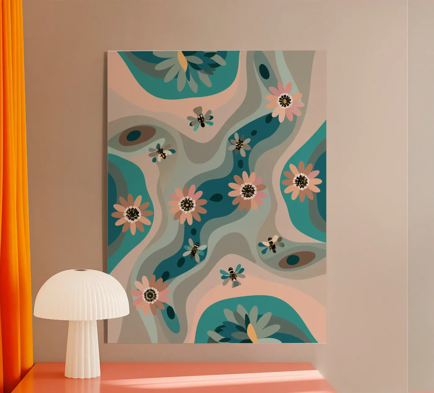 Motif de fleurs abstraites plexiglas de HAPPY SHOP