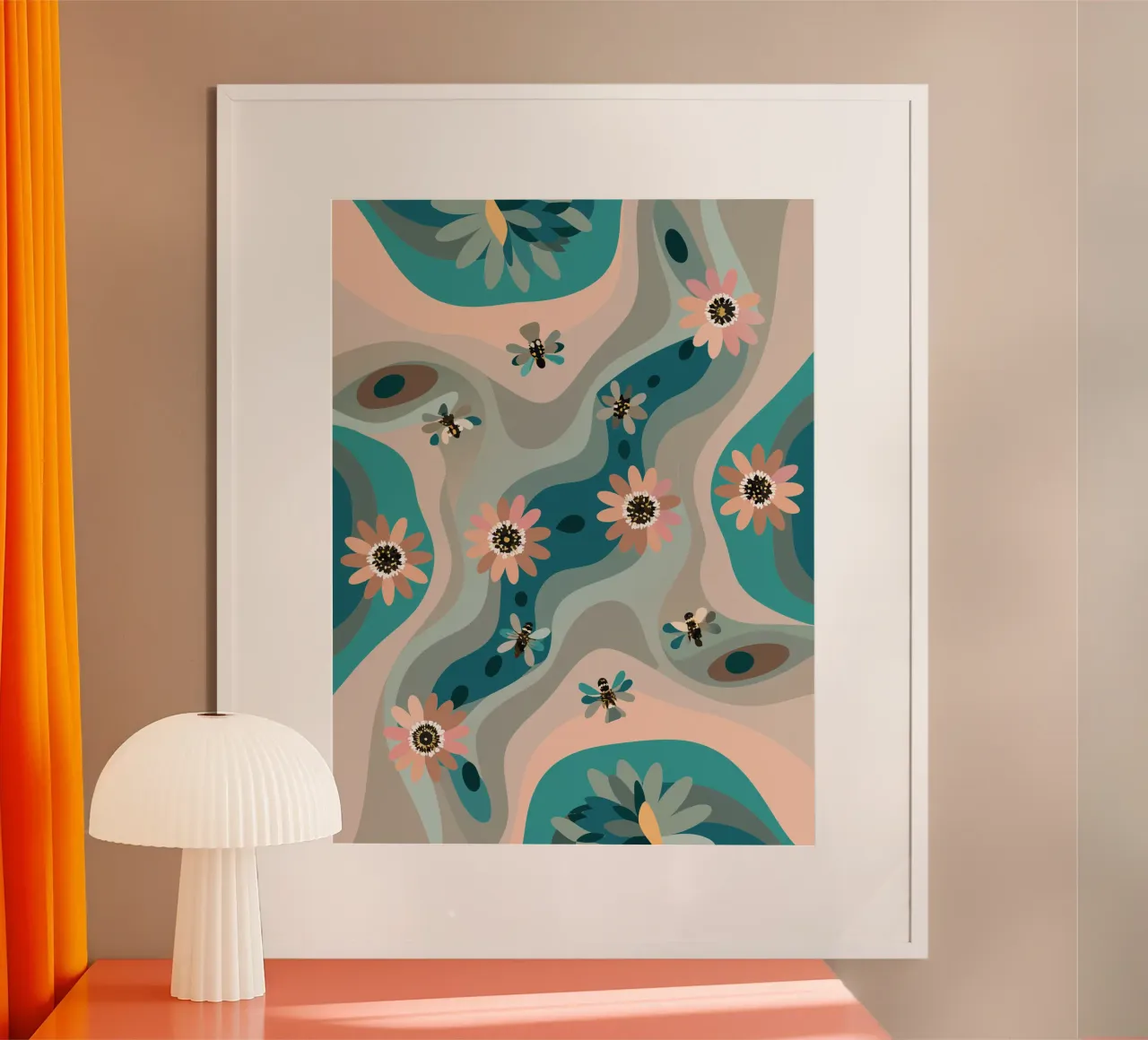 Motivo floreale astratto poster da HAPPY SHOP