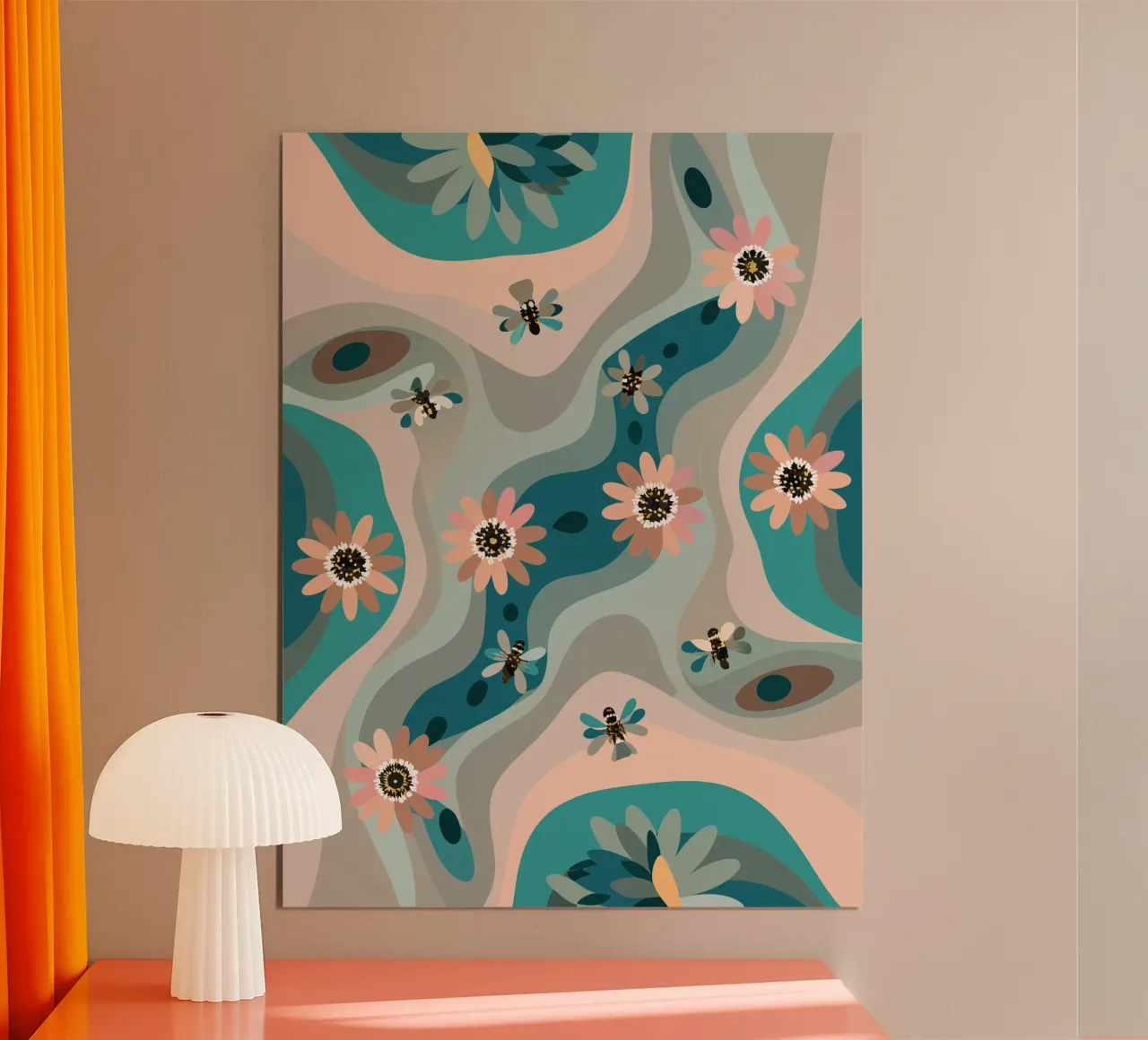 Motivo floreale astratto poster da HAPPY SHOP