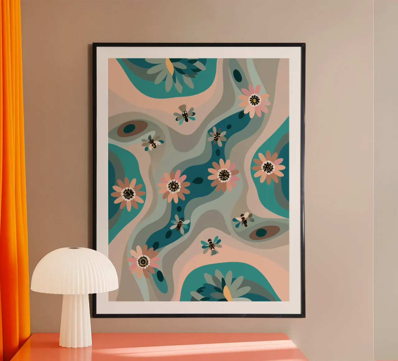 Motivo floreale astratto poster da HAPPY SHOP