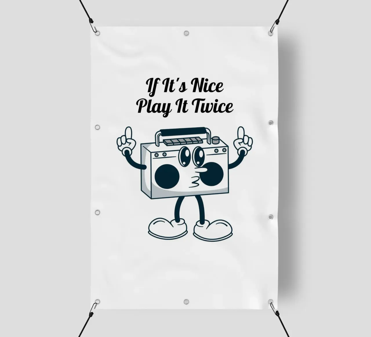"If It's Nice Play It Twice" Retro Boombox Kunst PVC Plane von homdeco